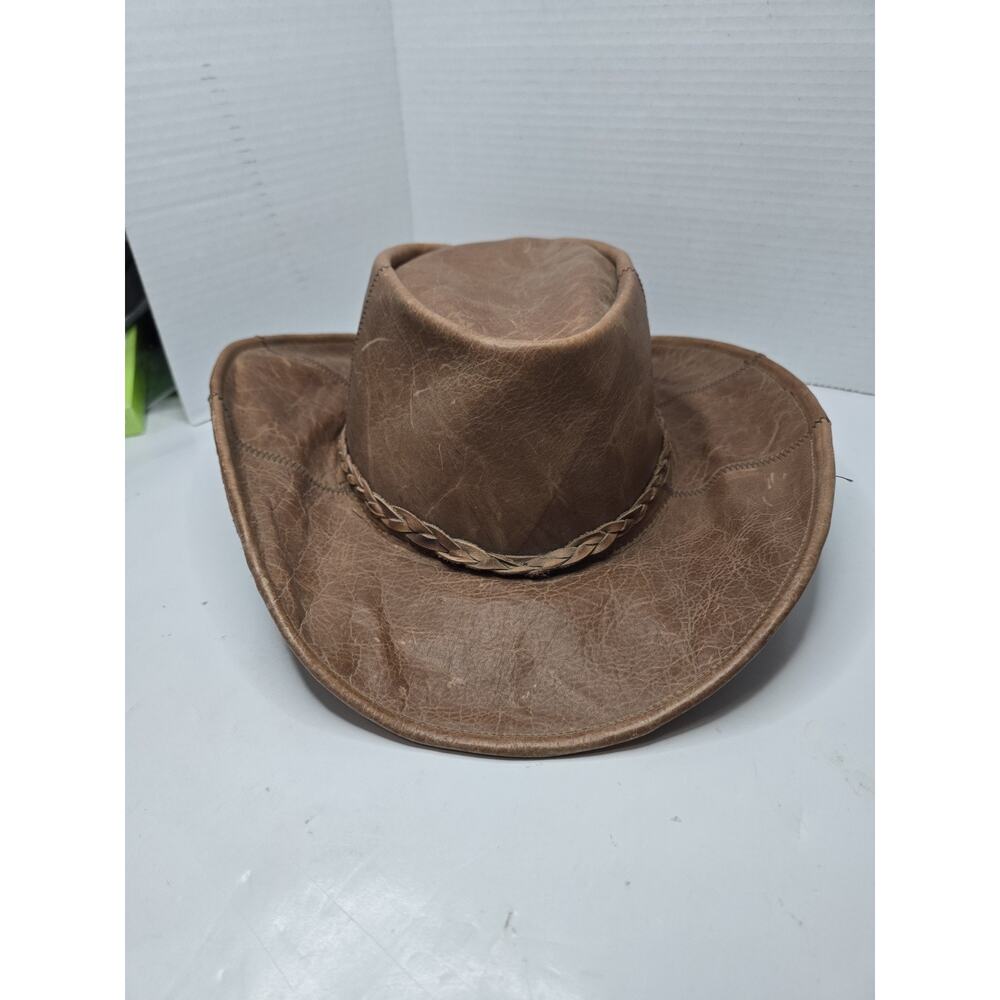 Leather Cowboy Hat Made In Mexico Size Small